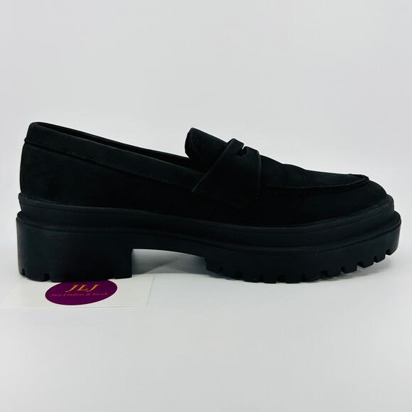 Patina Portland Leather Women's Zoe Black Leather Lug Sole Loafers Size 8.5 - Picture 7 of 11